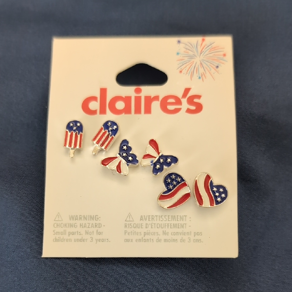 Claire's American Flag Earring Set